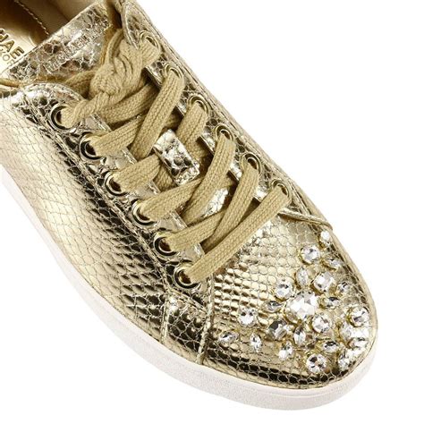 michael kors cavas golden trim sneakers|Michael Kors rose gold sneakers.